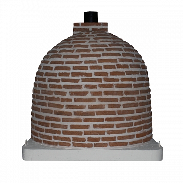 DOUBLE CHAMBER WOOD-FIRED OVEN WITH STOVETOP, FINISHED IN RUSTIC MUDEJAR BRICK