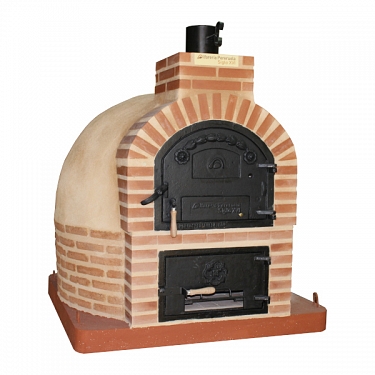 HORNO DE LEA CON HORNILLA ACABO EN TERRACOTA LADRILLO