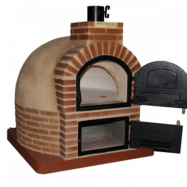 HORNO DE LEA CON HORNILLA ACABO EN TERRACOTA LADRILLO