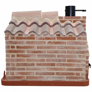 Oven assembled in brick hut