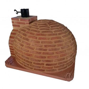 WOOD-FIRED OVEN FINISHED IN RUSTIC MUDEJAR BRICK